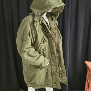 Olive Green Hooded Men's Jacket